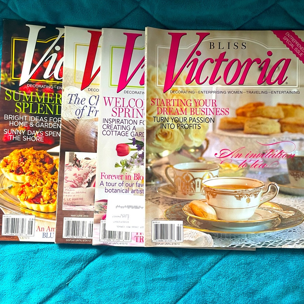 Victoria Magazine Collection. Four total. January-August 2013